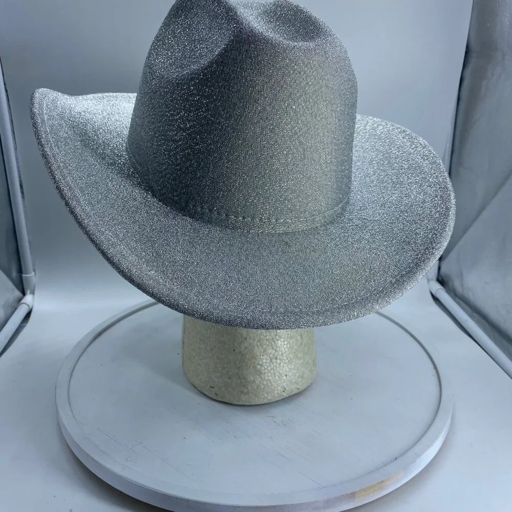 Silver Glitter Cowboy‎ Cowgirl Hat Adult Costume Bachelorette Party Nashville